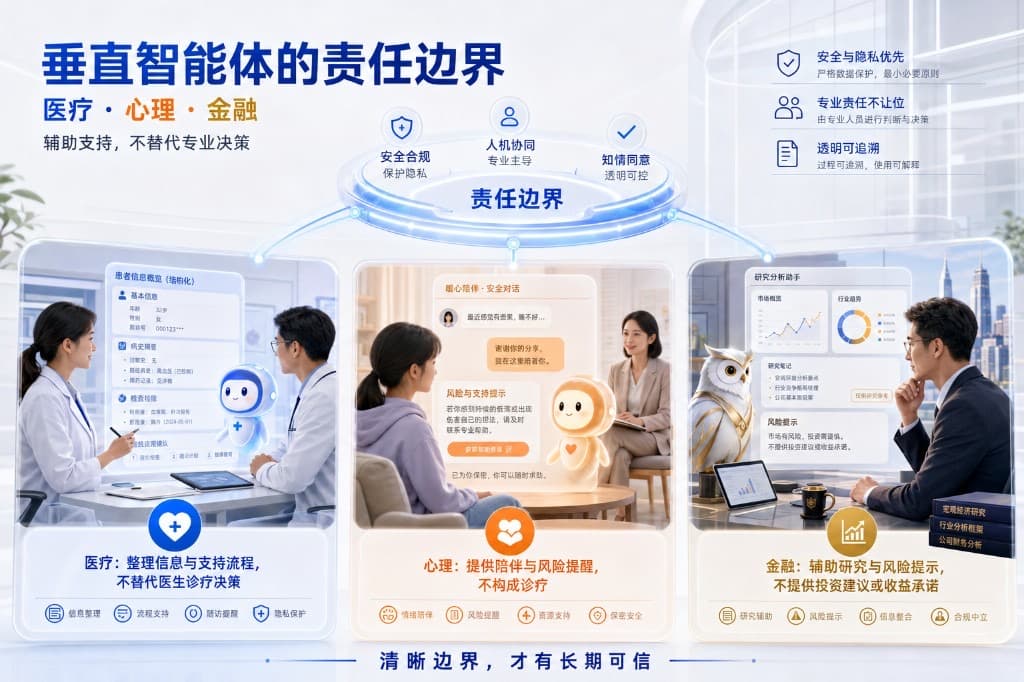 垂直智能体的责任边界:医疗、心理与金融场景