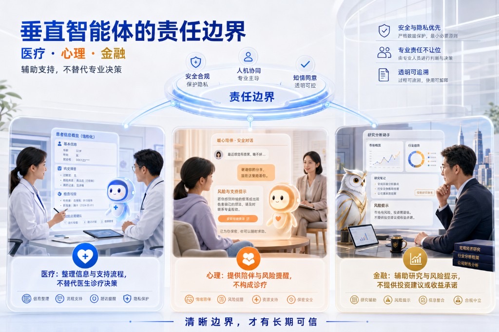 垂直智能体的责任边界：医疗、心理与金融场景